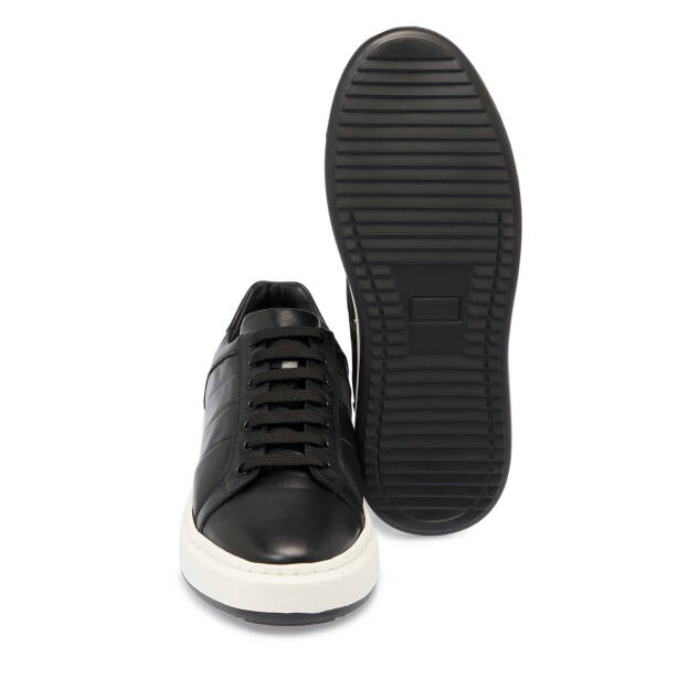 Siyah Deri Erkek Sneaker - E25S1AY57404-A23 - 4
