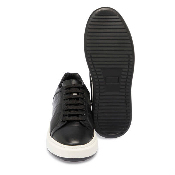 Siyah Deri Erkek Sneaker - E25S1AY57404-A23 - 4