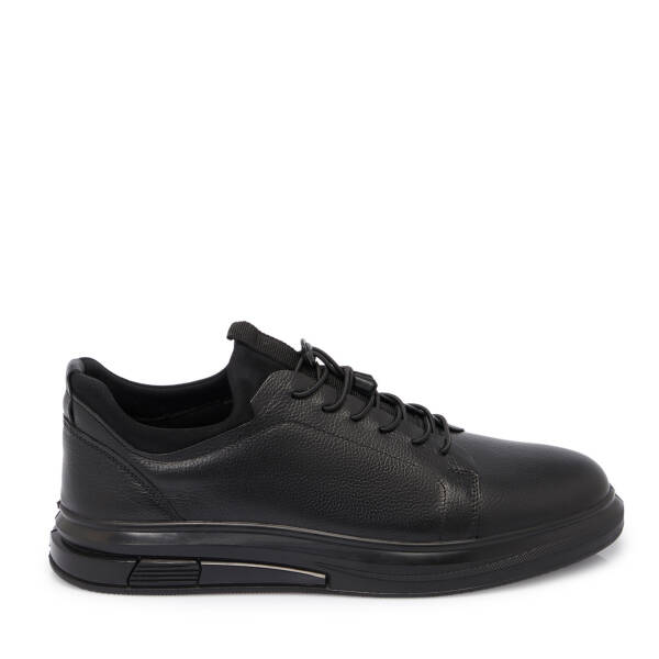 Siyah Hakiki Deri Erkek Sneaker - E25S1AY57411-A23 - 1