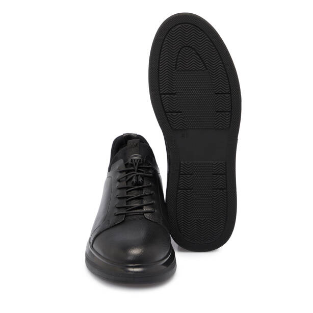 Siyah Hakiki Deri Erkek Sneaker - E25S1AY57411-A23 - 4