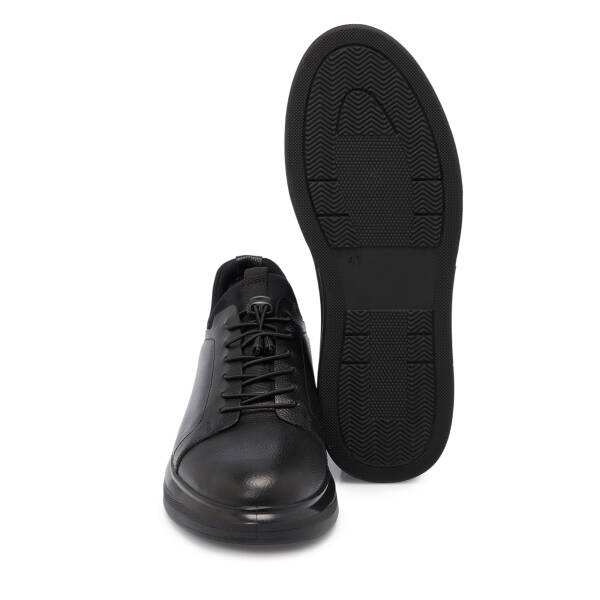 Siyah Hakiki Deri Erkek Sneaker - E25S1AY57411-A23 - 4
