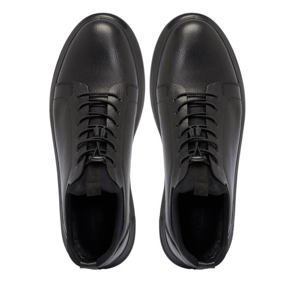 Siyah Hakiki Deri Erkek Sneaker - E25S1AY57411-A23 - 5