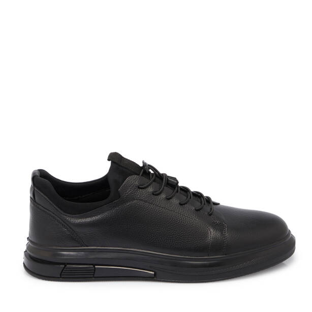 Siyah Hakiki Deri Erkek Sneaker - E25S1AY57411-A23 