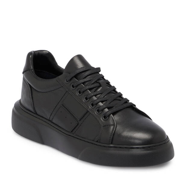 Siyah Deri Erkek Sneaker - E25S1AY57412-A23 - 1