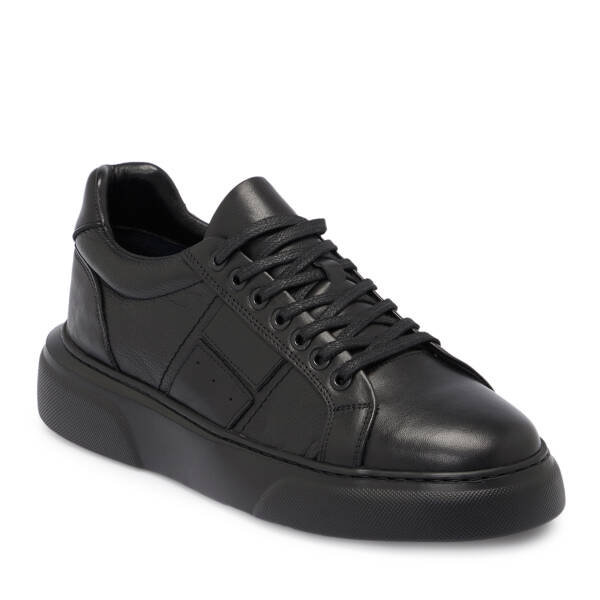 Siyah Deri Erkek Sneaker - E25S1AY57412-A23 - 1