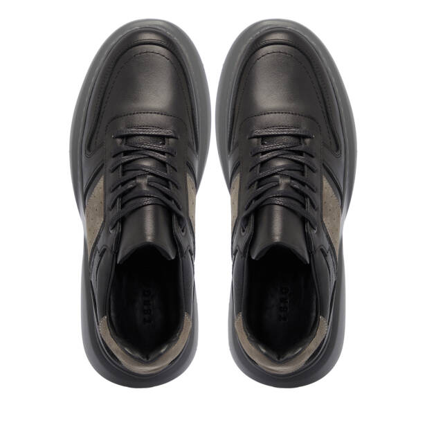Siyah Deri Erkek Sneaker - E25S1AY57413-A23 - 5