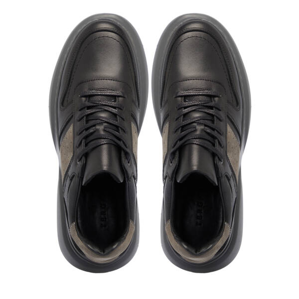 Siyah Deri Erkek Sneaker - E25S1AY57413-A23 - 5