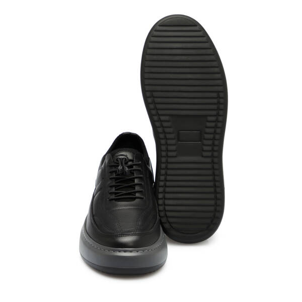 Siyah Hakiki Deri Erkek Sneaker - E25S1AY57414-A23 - 4