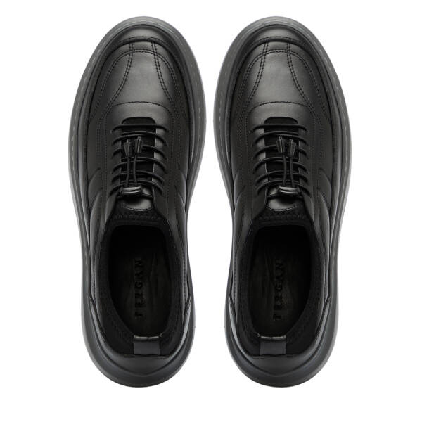 Siyah Hakiki Deri Erkek Sneaker - E25S1AY57414-A23 - 5