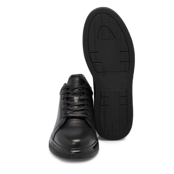 Siyah Hakiki Deri Erkek Sneaker - E25S1AY57415-A23 - 4