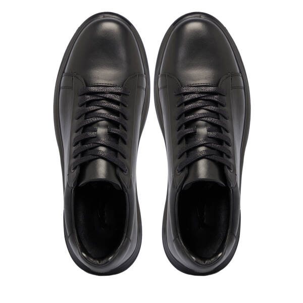 Siyah Hakiki Deri Erkek Sneaker - E25S1AY57415-A23 - 5