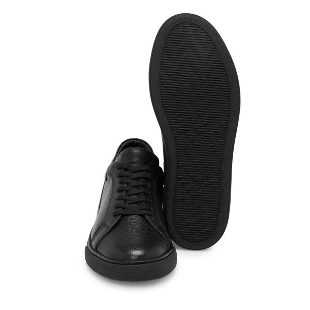 Siyah Deri Erkek Sneaker - E25S1AY57422-A23 - 4
