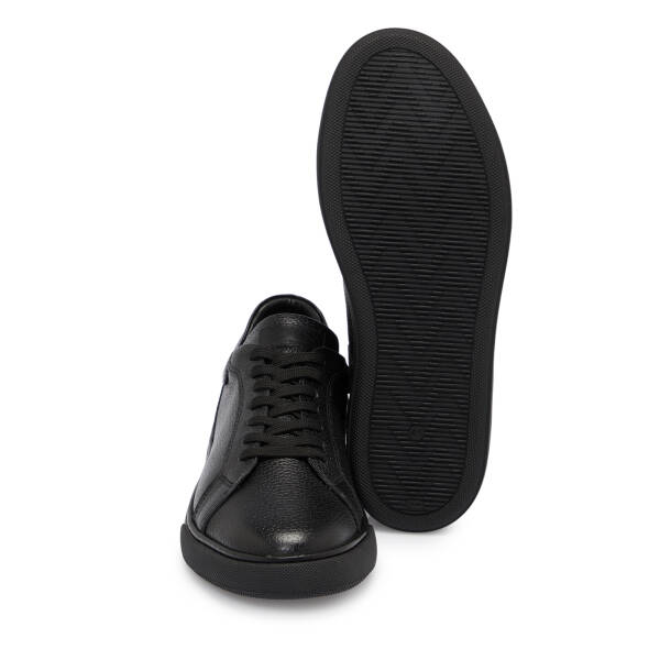 Siyah Deri Erkek Sneaker - E25S1AY57422-A23 - 4