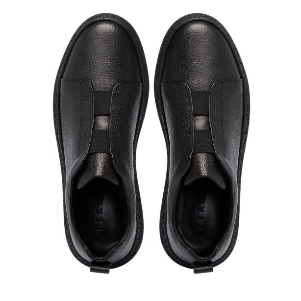 Siyah Deri Erkek Sneaker - E25S1AY57423-A41 - 5