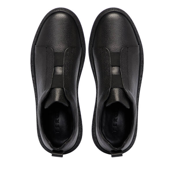 Siyah Deri Erkek Sneaker - E25S1AY57423-A41 - 5