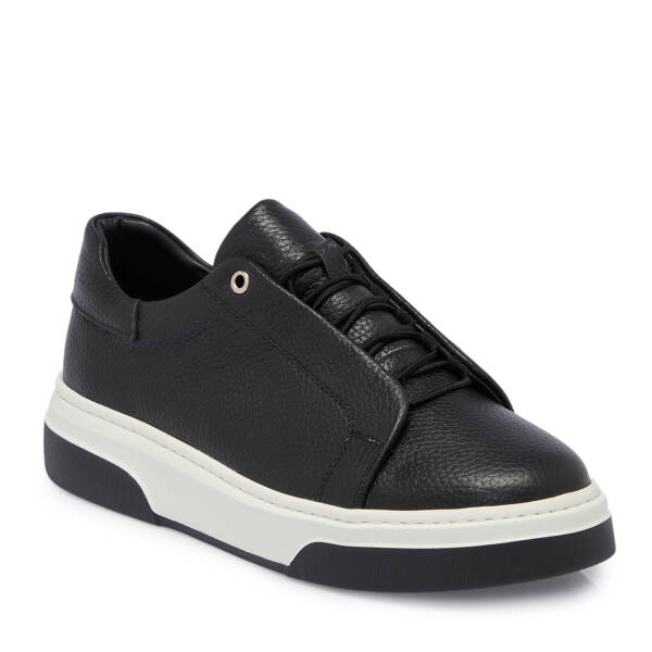 Siyah Deri Erkek Sneaker - E25S1AY57424-A41 - 1