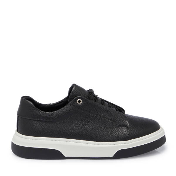 Siyah Deri Erkek Sneaker - E25S1AY57424-A41 - 3