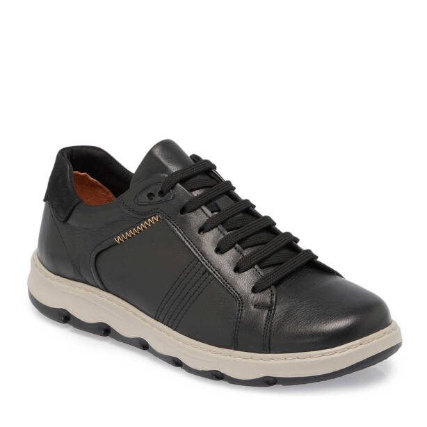 Siyah Deri Erkek Sneaker - E25S1AY57428-A23 - Tergan