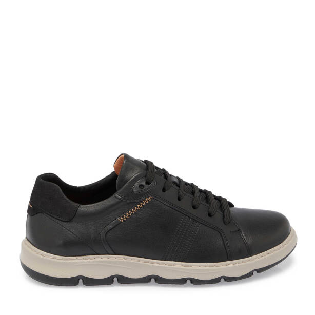 Siyah Hakiki Deri Erkek Sneaker - E25S1AY57428-A23 