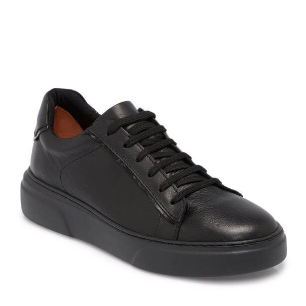 Siyah Deri Erkek Sneaker - E25S1AY57430-A23 