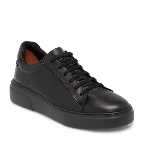 Siyah Deri Erkek Sneaker - E25S1AY57430-A23 - 1