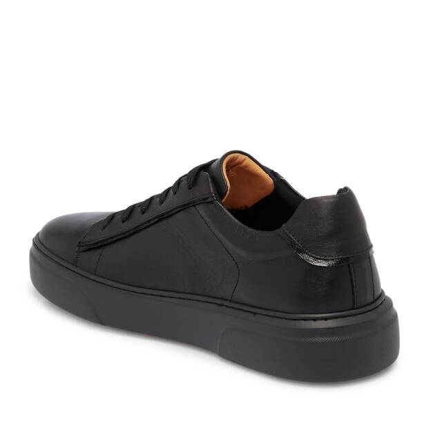 Siyah Deri Erkek Sneaker - E25S1AY57430-A23 - 2