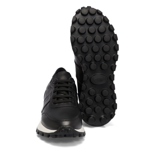 Siyah Deri Erkek Sneaker - E25S1AY57431-A23 - 4