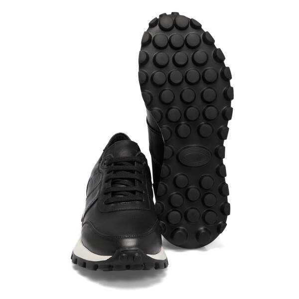 Siyah Deri Erkek Sneaker - E25S1AY57431-A23 - 4
