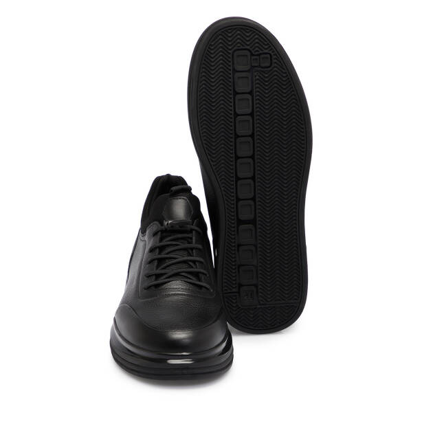 Siyah Deri Erkek Sneaker - E25S1AY57437-A23 - 4