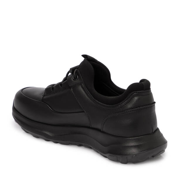 Siyah Deri Erkek Sneaker - E25S1AY57438-A23 - 2