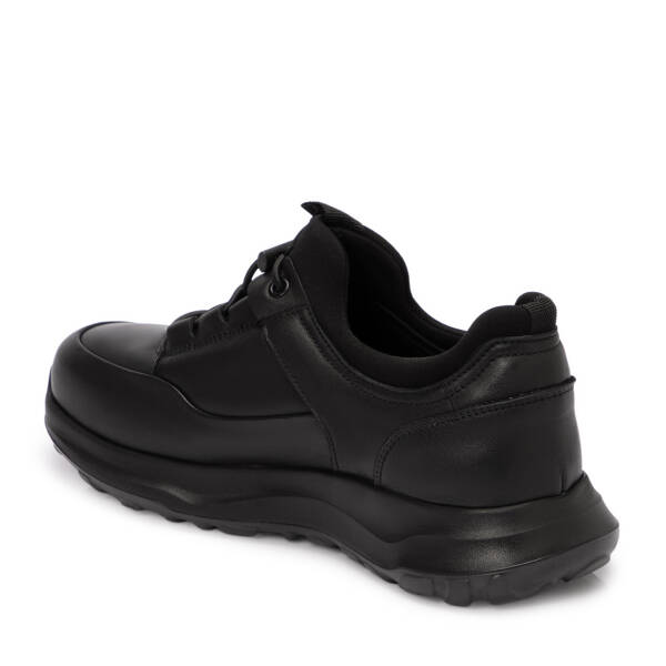 Siyah Deri Erkek Sneaker - E25S1AY57438-A23 - 2