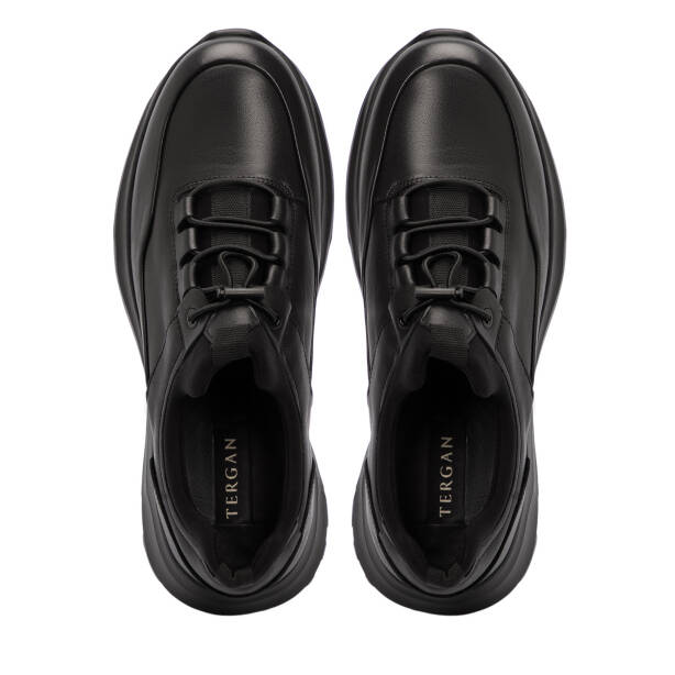 Siyah Deri Erkek Sneaker - E25S1AY57438-A23 - 5