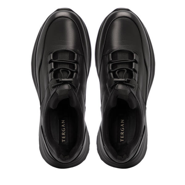 Siyah Deri Erkek Sneaker - E25S1AY57438-A23 - 5