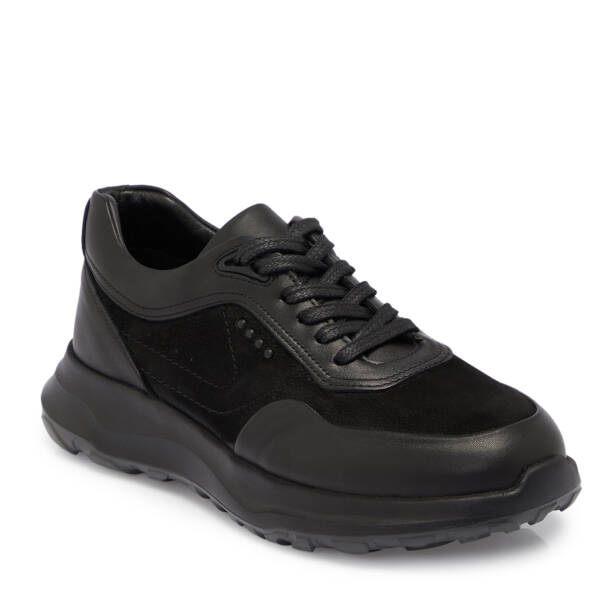 Siyah Deri Erkek Sneaker - E25S1AY57439-A64 
