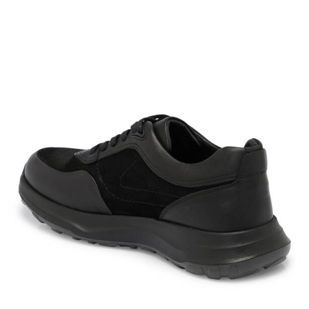Siyah Deri Erkek Sneaker - E25S1AY57439-A64 - 2