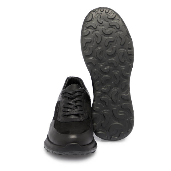 Siyah Deri Erkek Sneaker - E25S1AY57439-A64 - 4