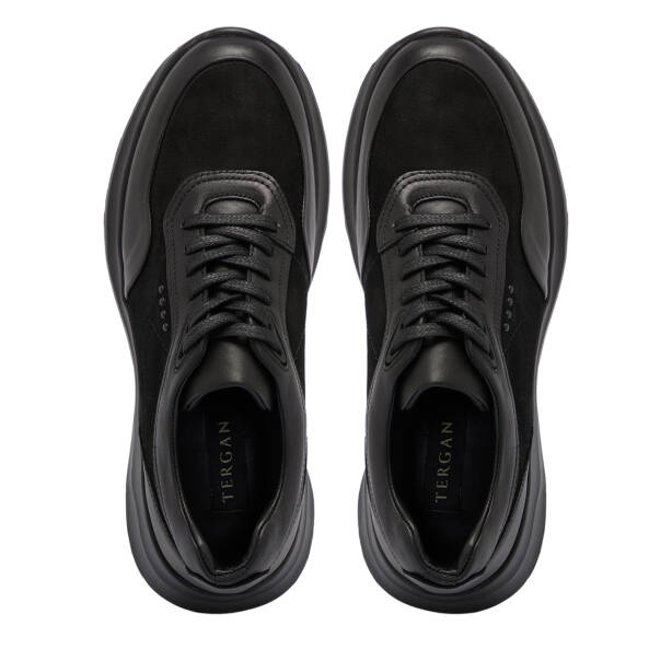 Siyah Deri Erkek Sneaker - E25S1AY57439-A64 - 5