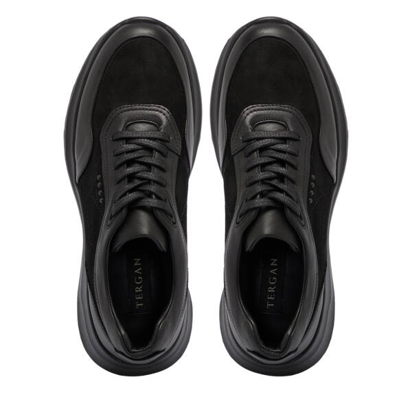 Siyah Deri Erkek Sneaker - E25S1AY57439-A64 - 5