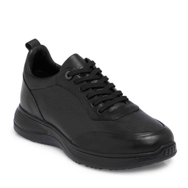 Siyah Deri Erkek Sneaker - E25S1AY57441-A23 - 1