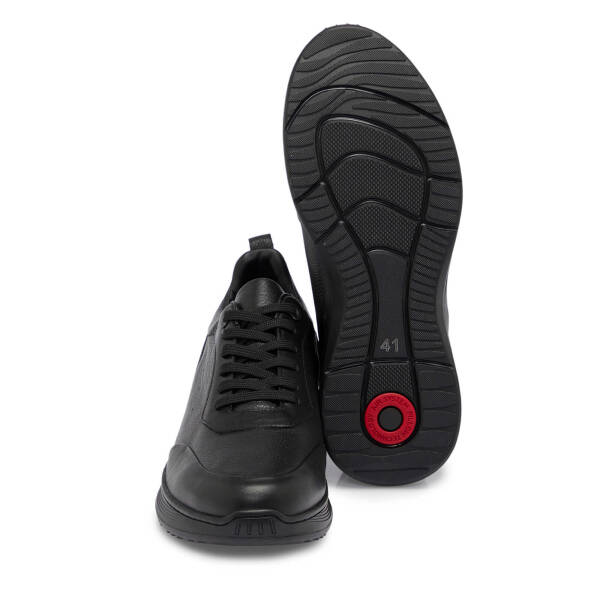 Siyah Deri Erkek Sneaker - E25S1AY57441-A23 - 4