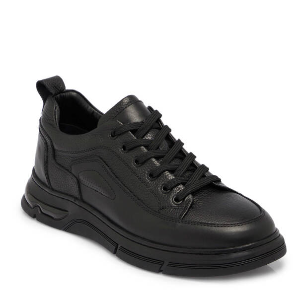 Siyah Deri Erkek Sneaker - E25S1AY57443-A23 - 1