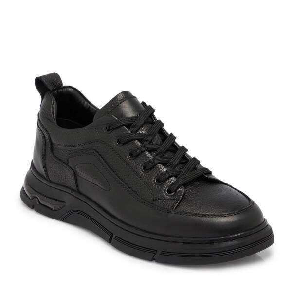 Siyah Deri Erkek Sneaker - E25S1AY57443-A23 - 1