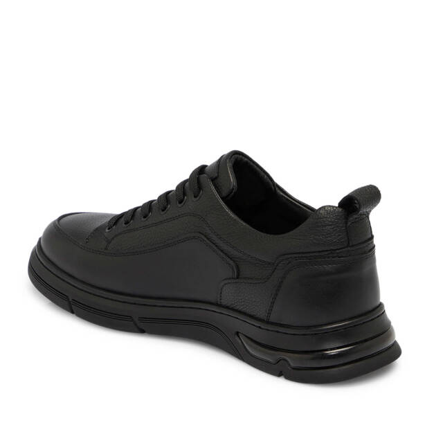 Siyah Deri Erkek Sneaker - E25S1AY57443-A23 - 2