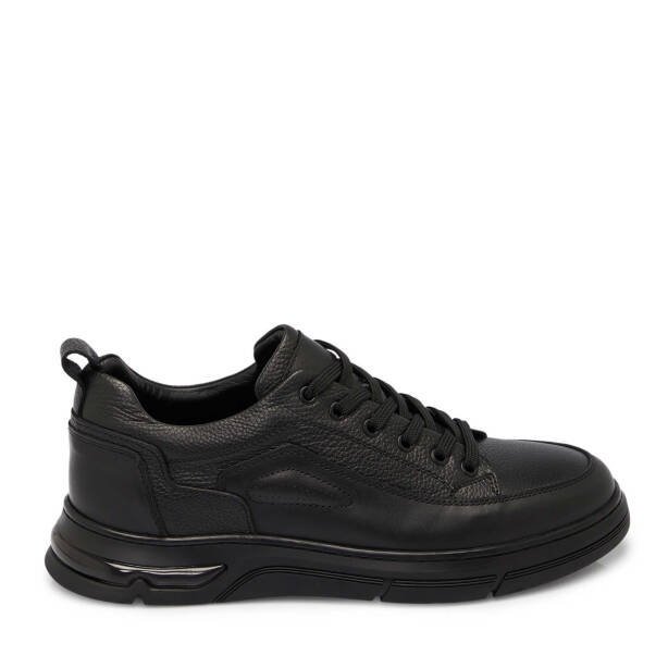 Siyah Deri Erkek Sneaker - E25S1AY57443-A23 - 3