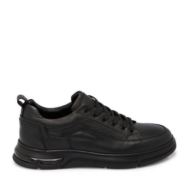 Siyah Deri Erkek Sneaker - E25S1AY57443-A23 - 3