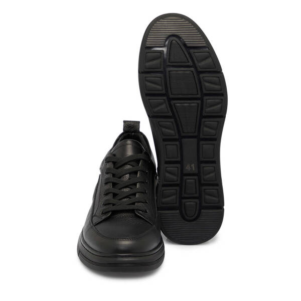 Siyah Deri Erkek Sneaker - E25S1AY57443-A23 - 4