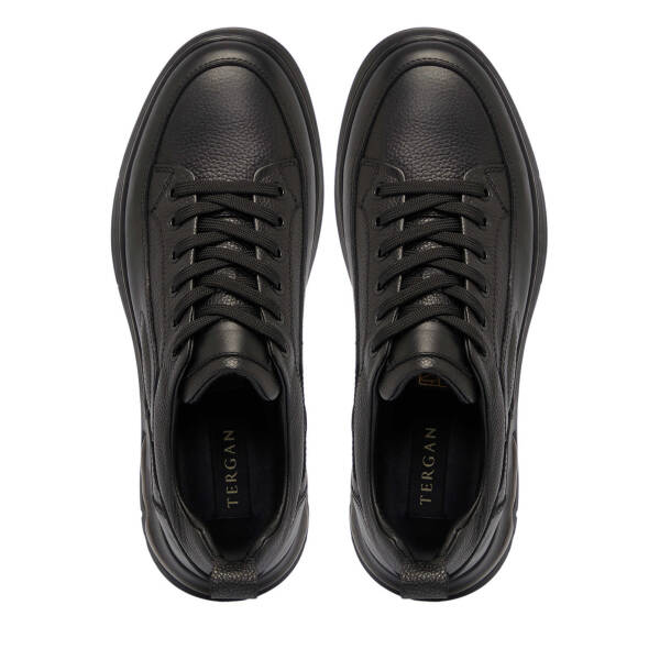 Siyah Deri Erkek Sneaker - E25S1AY57443-A23 - 5