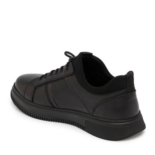 Siyah Deri Erkek Sneaker - E25S1AY57444-A23 - 2