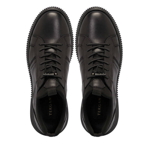 Siyah Deri Erkek Sneaker - E25S1AY57444-A23 - 5