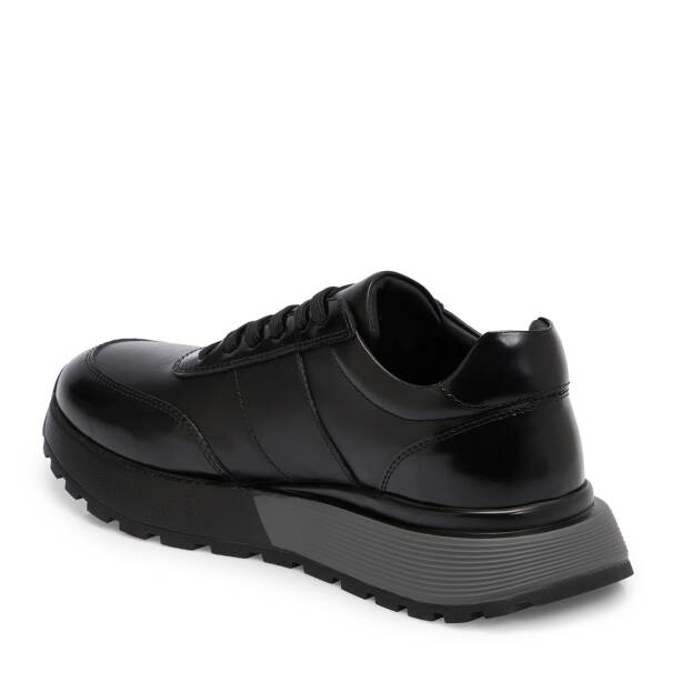 Siyah Deri Erkek Sneaker - E25S1AY57446-A23 - 2